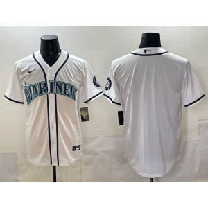MLB Mariners Blank White Nike Cool Base Men Jersey