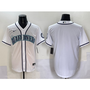 MLB Mariners Blank White Nike Cool Base Men Jersey