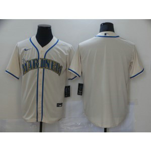 MLB Mariners Cream Blank Nike Cool Base Men Jersey