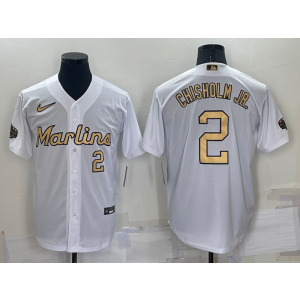 MLB Marlins 2 Jazz Chisholm White 2022 All-Star Nike Cool Base Men Jersey