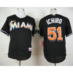 MLB Marlins 51 Ichiro Suzuki Black Cool Base Men Jersey MLB Marlins 51 Ichiro Suzuki Black Cool Base Men Jersey