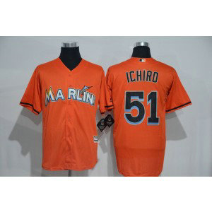 MLB Marlins 51 Ichiro Suzuki Orange New Cool Base Men Jersey MLB Marlins 51 Ichiro Suzuki Orange New Cool Base Men Jersey