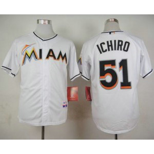 MLB Marlins 51 Ichiro Suzuki White Cool Base Men Jersey MLB Marlins 51 Ichiro Suzuki White Cool Base Men Jersey