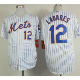 MLB Mets 12 Juan Lagares White(Blue Strip) Home Cool Base Men Jersey MLB Mets 12 Juan Lagares White(Blue Strip) Home Cool Base Men Jersey