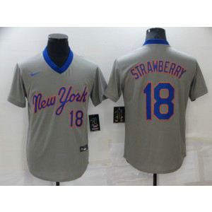 MLB Mets 18 Darryl Strawberry Grey Nike Cool Base Men Jersey MLB Mets 18 Darryl Strawberry Grey Nike Cool Base Men Jersey