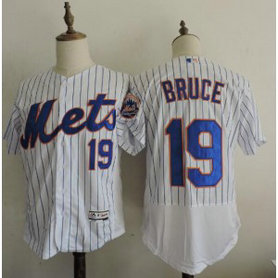 MLB Mets 19 Jay Bruce White Blue Strip Flexbase Men Jersey MLB Mets 19 Jay Bruce White Blue Strip Flexbase Men Jersey