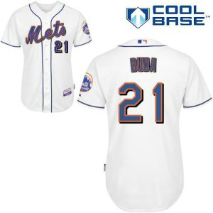MLB Mets 21 Lucas Duda White Cool Base Men Jersey