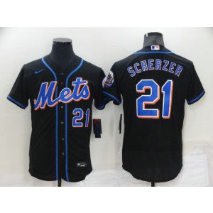 MLB Mets 21 SCHERZER Black Nike Flexbase Men Jersey