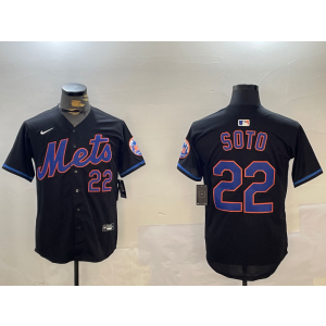 MLB Mets 22 Soto Black Nike Cool Base Men Jersey MLB Mets 22 Soto Black Nike Cool Base Men Jersey