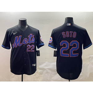 MLB Mets 22 Soto Black Nike Cool Base Men Jersey MLB Mets 22 Soto Black Nike Cool Base Men Jersey
