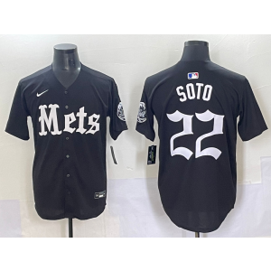 MLB Mets 22 Soto New Black Nike Cool Base Men Jersey MLB Mets 22 Soto New Black Nike Cool Base Men Jersey