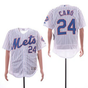 MLB Mets 24 Robinson Cano White Flexbase Men Jersey