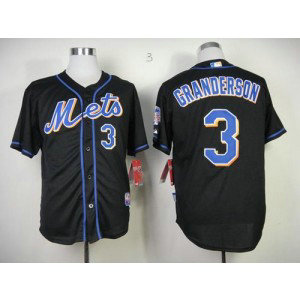 MLB Mets 3 Curtis Granderson Black Cool Base Men Jersey MLB Mets 3 Curtis Granderson Black Cool Base Men Jersey