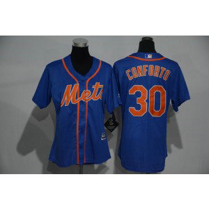 MLB Mets 30 Michael Conforto Blue Women Jersey