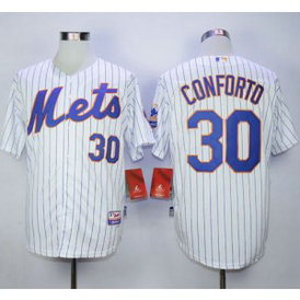 MLB Mets 30 Michael Conforto White(Blue Strip) Cool Base Men Jersey MLB Mets 30 Michael Conforto White(Blue Strip) Cool Base Men Jersey