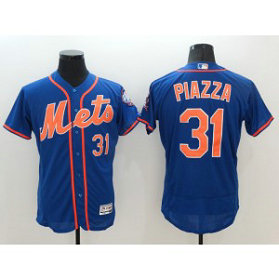 MLB Mets 31 Mike Piazza Blue Flexbase Men Jerseys