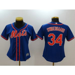 MLB Mets 34 Noah Syndergaard Blue Cool Base Women Jersey MLB Mets 34 Noah Syndergaard Blue Cool Base Women Jersey