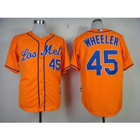 MLB Mets 45 Zack Wheeler Orange Los Mets Base Men Jersey MLB Mets 45 Zack Wheeler Orange Los Mets Base Men Jersey