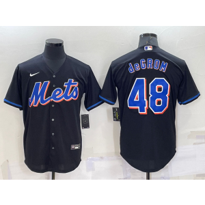 MLB Mets 48 Jacob DeGrom Black Nike Cool Base Men Jersey MLB Mets 48 Jacob DeGrom Black Nike Cool Base Men Jersey