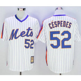 MLB Mets 52 Yoenis Cespedes White Cool Base Cooperstown Men Jersey MLB Mets 52 Yoenis Cespedes White Cool Base Cooperstown Men Jersey