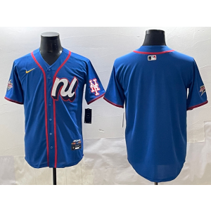 MLB Mets Blank Blue National League 2025 All Star Nike Cool Base Men Jersey