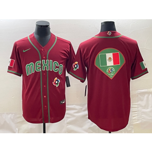 MLB Mexico Red Blank Nike Cool Base Men Jersey MLB Mexico Red Blank Nike Cool Base Men Jersey
