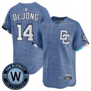 MLB Nationals 14 Paul DeJong Blue 2025 City Connect Nike Cool Base Men Jersey