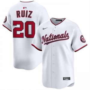 MLB Nationals 20 Keibert Ruiz White Nike Cool Base Men Jersey