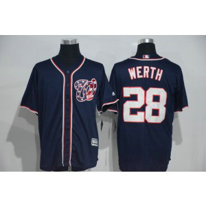 MLB Nationals 28 Jayson Werth Navy Blue New Cool Base Men Jersey