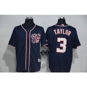 MLB Nationals 3 Michael Taylor Navy Blue New Cool Base Men Jersey