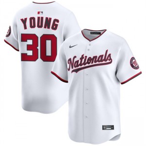 MLB Nationals 30 Jacob Young White Nike Cool Base Men Jersey