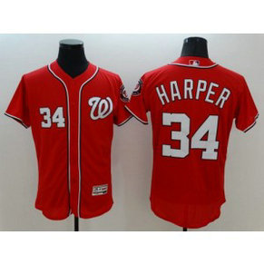 MLB Nationals 34 Bryce Harper Red Flexbase Men Jersey