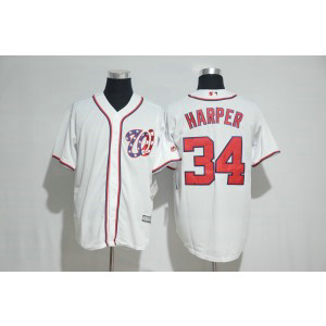 MLB Nationals 34 Bryce Harper White 2017 New Cool Base Men Jersey