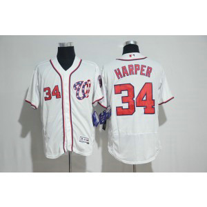 MLB Nationals 34 Bryce Harper White New Flexbase Men Jersey