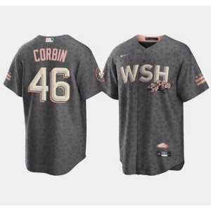 MLB Nationals 46 Patrick Corbin 2022 Gray City Connect Cherry Blossom Nike Cool Base Men Jersey