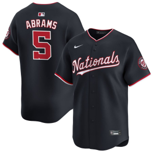 MLB Nationals 5 CJ Abrams Black Nike Cool Base Men Jersey