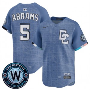 MLB Nationals 5 CJ Abrams Blue 2025 City Connect Nike Cool Base Men Jersey