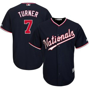 MLB Nationals 7 Trea Turner Navy Blue Cool Base Men Jersey