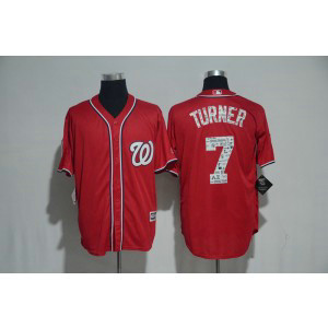 MLB Nationals 7 Trea Turner Red 2017 Spring Training Cool Base Men Jersey