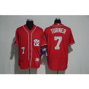 MLB Nationals 7 Trea Turner Red 2017 Spring Training Flexbase Men Jersey
