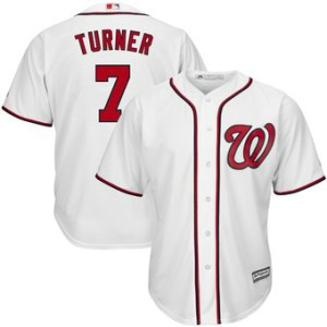 MLB Nationals 7 Trea Turner White Cool Base Men Jersey