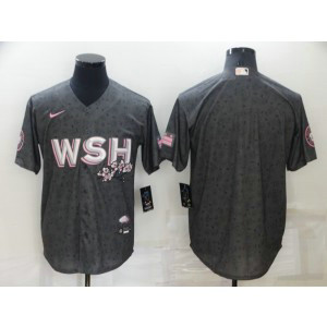 MLB Nationals Blank 2022 Gray City Connect Cherry Blossom Nike Cool Base Men Jersey