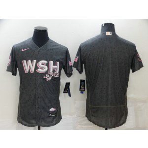 MLB Nationals Blank 2022 Gray City Connect Cherry Blossom Nike Flexbase Men Jersey