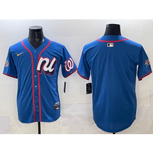 MLB Nationals Blank Blue National League 2025 All Star Nike Cool Base Men Jersey MLB Nationals Blank Blue National League 2025 All Star Nike Cool Base Men Jersey