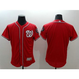 MLB Nationals Blank Red Flexbase Men Jersey