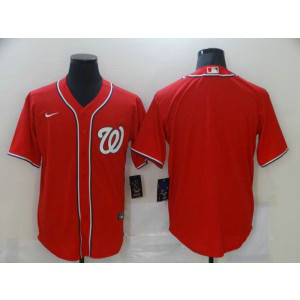 MLB Nationals Blank Red Nike Cool Base Men Jersey