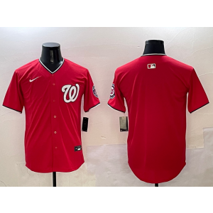 MLB Nationals Blank Red Nike Cool Base Men Jersey