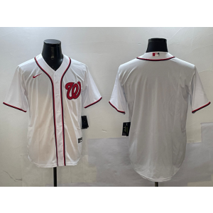 MLB Nationals Blank White Nike Cool Base Men Jersey
