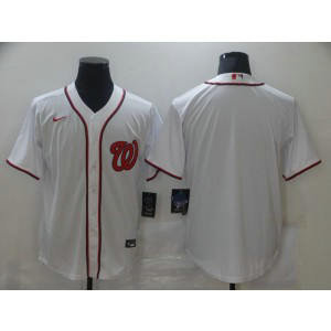 MLB Nationals Blank White Nike Cool Base Men Jersey