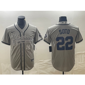 MLB New York Yankees 22 Soto Grey Baseball Nike Cool Base Men Jersey MLB New York Yankees 22 Soto Grey Baseball Nike Cool Base Men Jersey